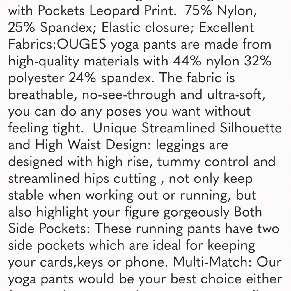 HP🐆♥️SEXY OUGES LEOPARD PRINT HIGH WAIST 7/8 ACTIVEWEAR YOGA LEGGINGS w/POCKETS - Picture 9 of 16